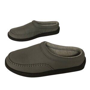 MySlippers Womens Size 9 Gray Leather Upper Comfort Cushioned Slip-on Shoes